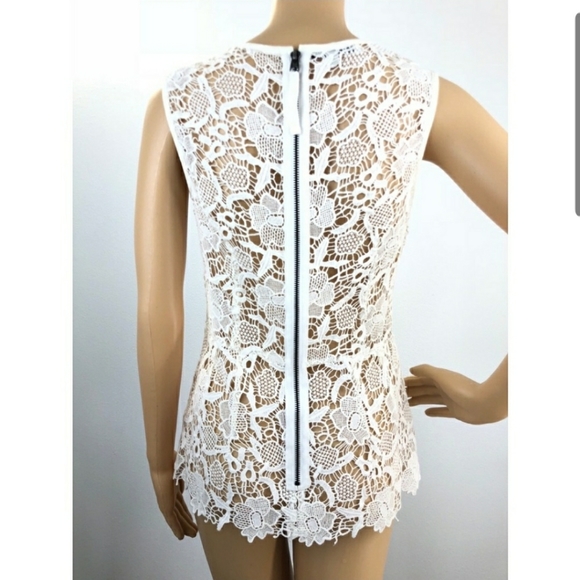 CAbi Style #800 Needlepoint Lace Peplum Shell Top - Picture 2 of 6